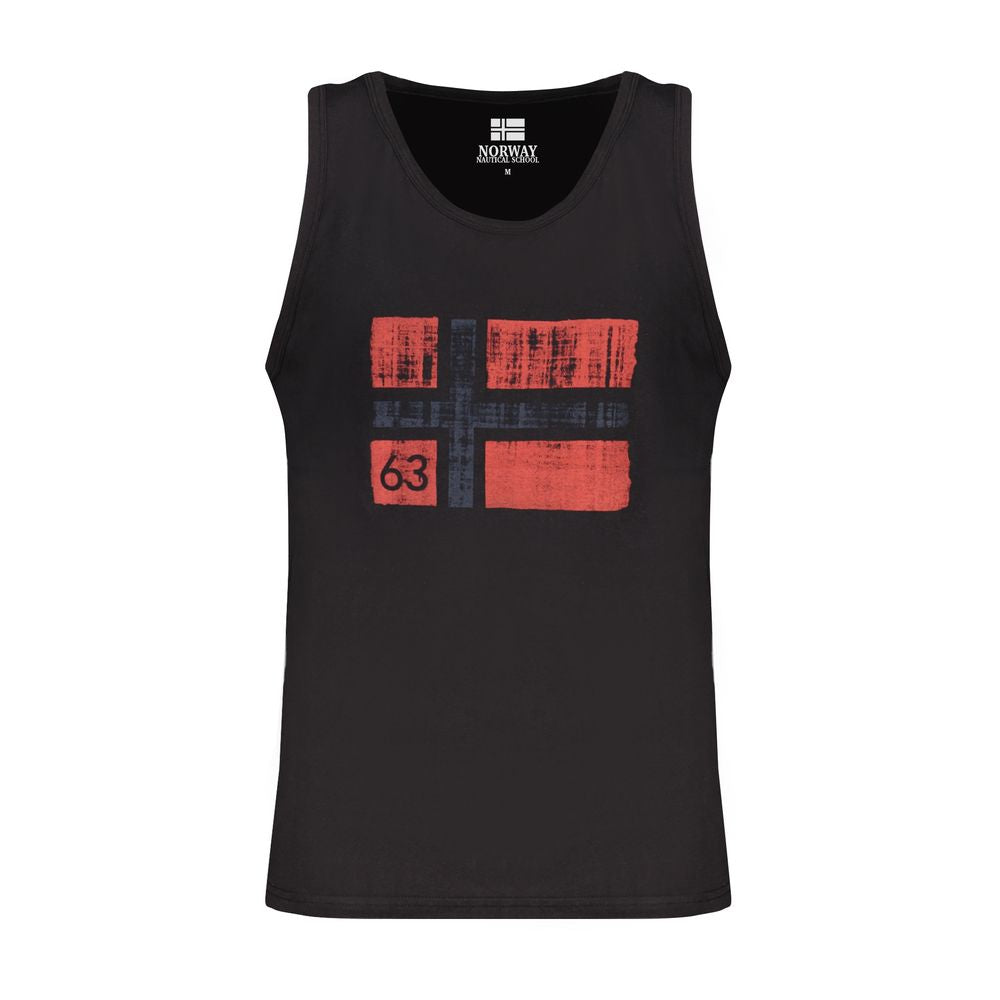 Norway 1963 Schwarzes Baumwoll-Tank-Top für Männer