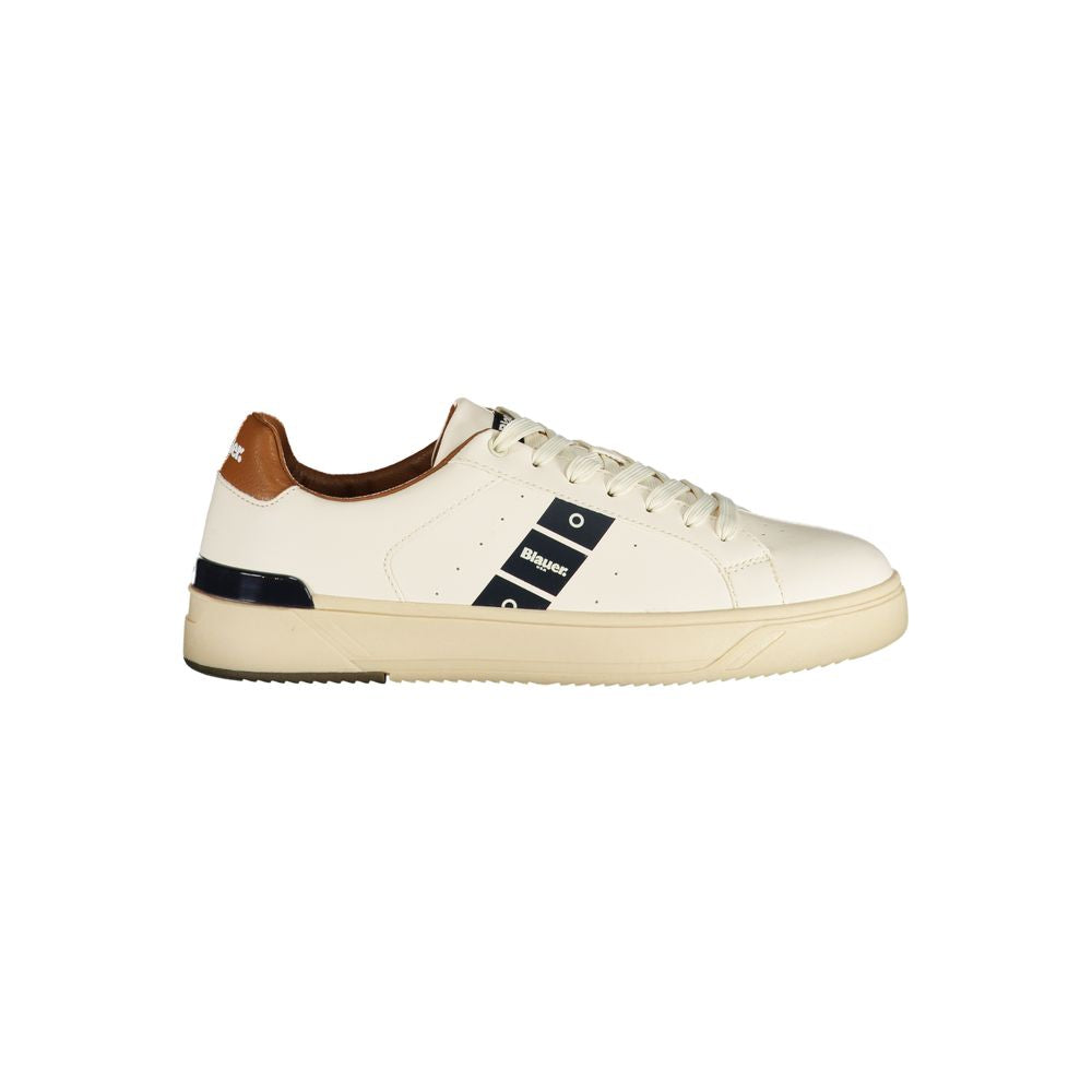 Blauer Weißes Leder Herren Sneaker