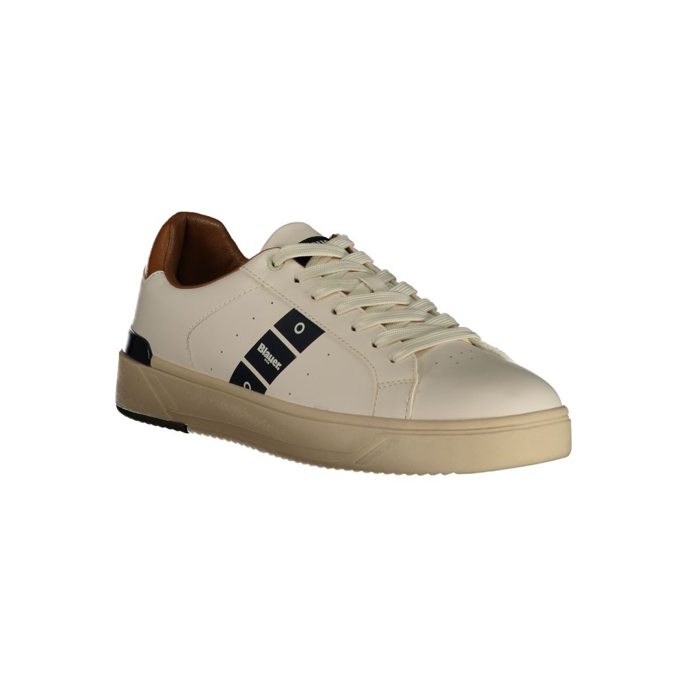 Blauer Weißes Leder Herren Sneaker