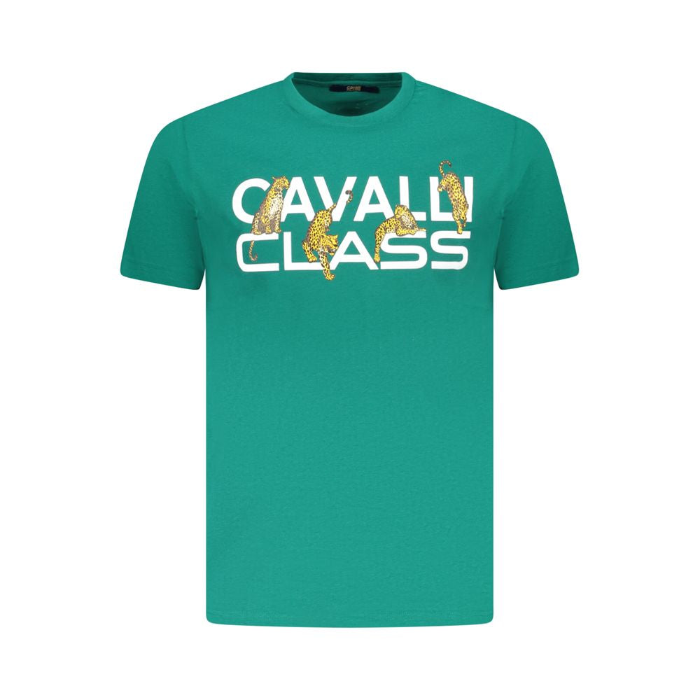 Cavalli Class Grünes Baumwolle Männer T-Shirt