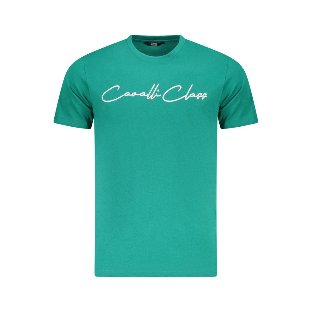 Cavalli Class Grünes Baumwolle Männer T-Shirt