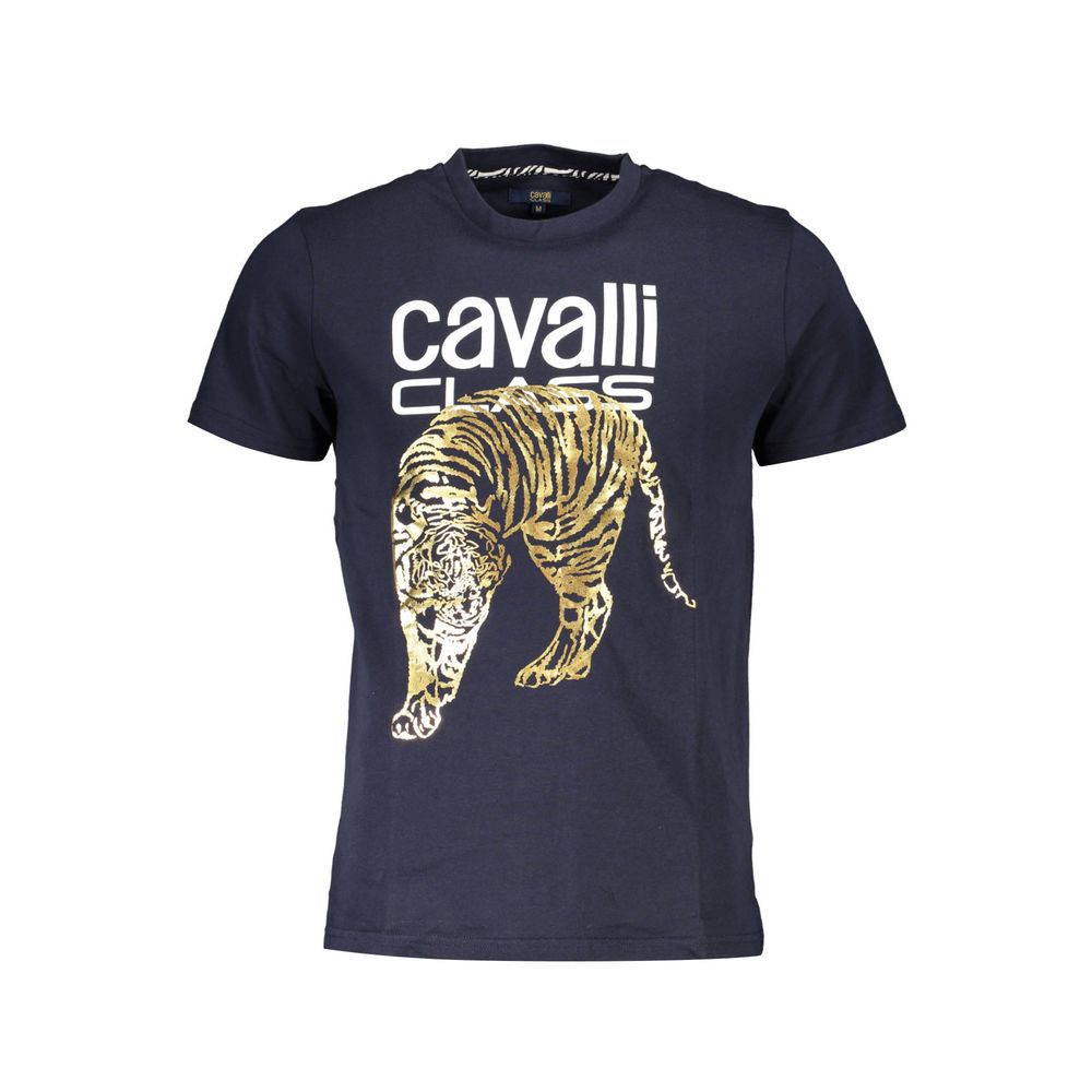 Cavalli Class Blau Baumwolle Männer T-Shirt