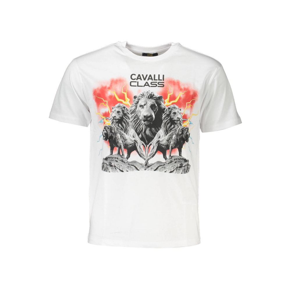 Cavalli Class Weißes Baumwolle Männer T-Shirt