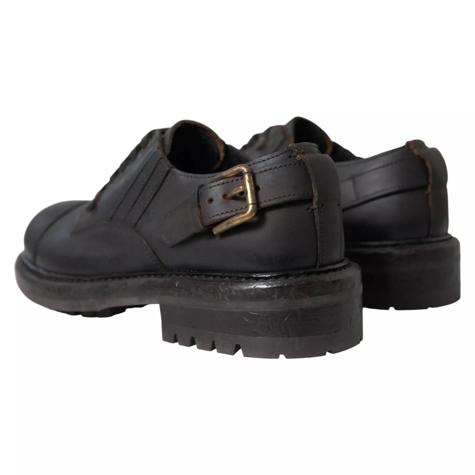 Dolce & Gabbana Braune Leder Schnürschuhe Derby Dress