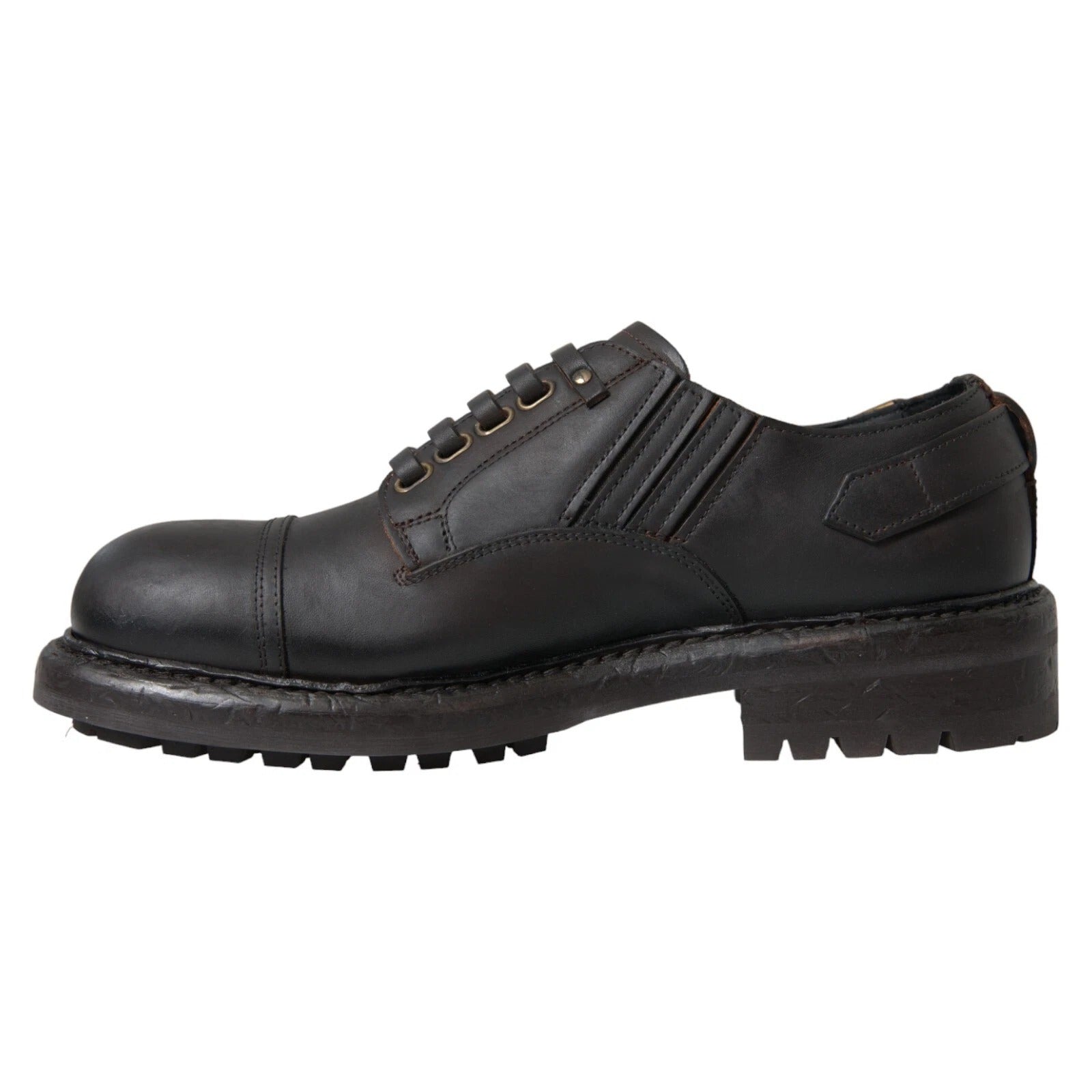Dolce & Gabbana Braune Leder Schnürschuhe Derby Dress