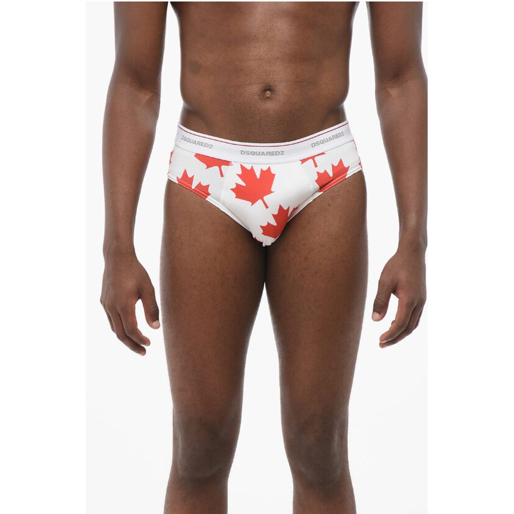 Dsquared² Bedruckter Slip aus Baumwollmischung LEAF