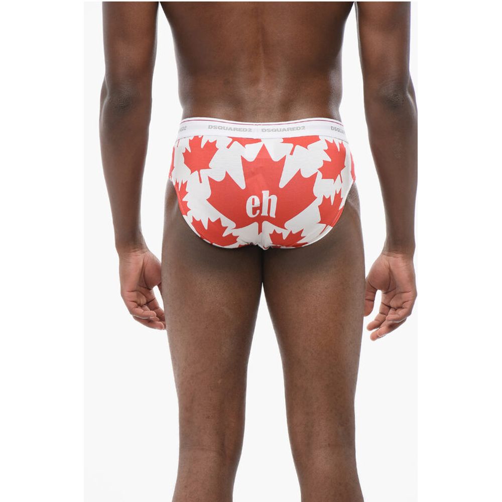 Dsquared² Bedruckter Slip aus Baumwollmischung LEAF