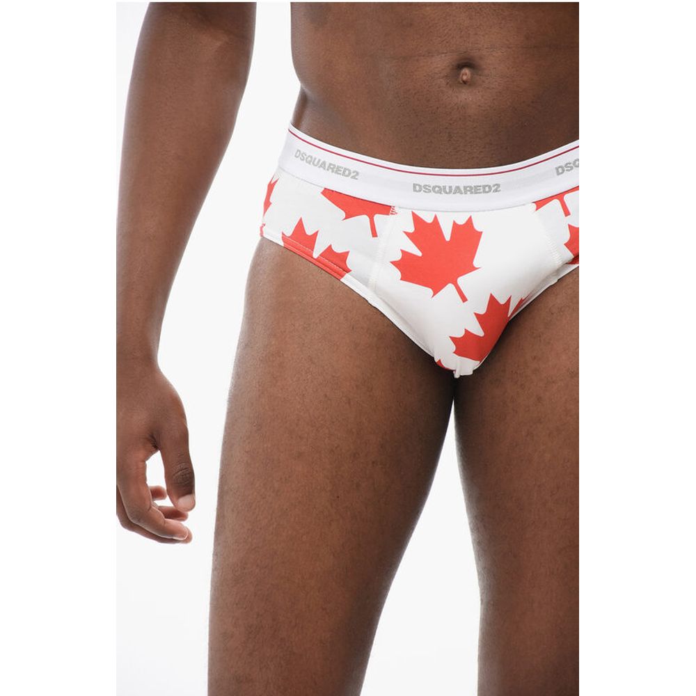 Dsquared² Bedruckter Slip aus Baumwollmischung LEAF