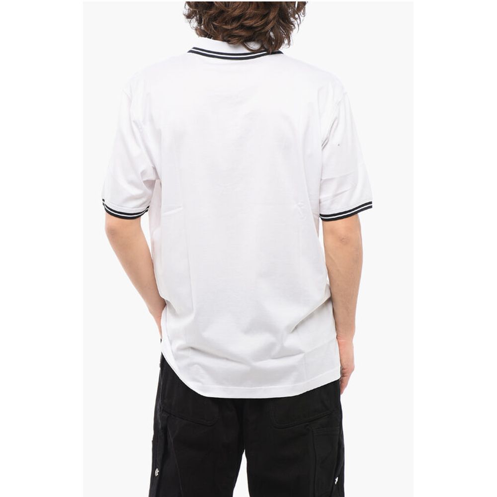 Karl Lagerfeld Leichtes Baumwoll-Poloshirt mit halbem Reißverschluss