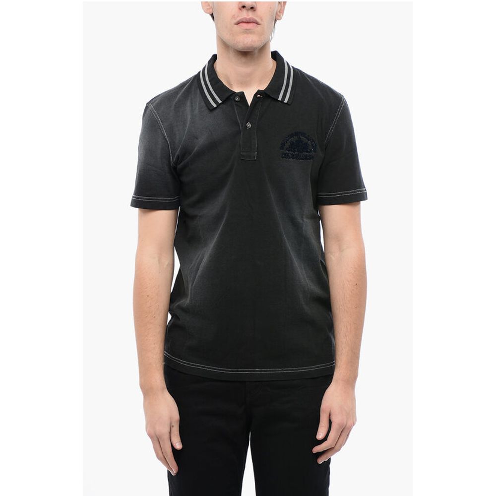 Diesel RED TAG Acid Wash T-SMID Polo Shirt mit 2 Knöpfen