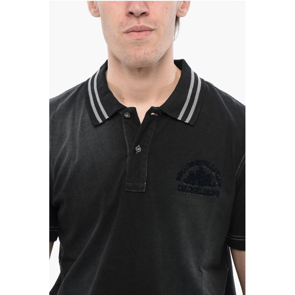 Diesel RED TAG Acid Wash T-SMID Polo Shirt mit 2 Knöpfen