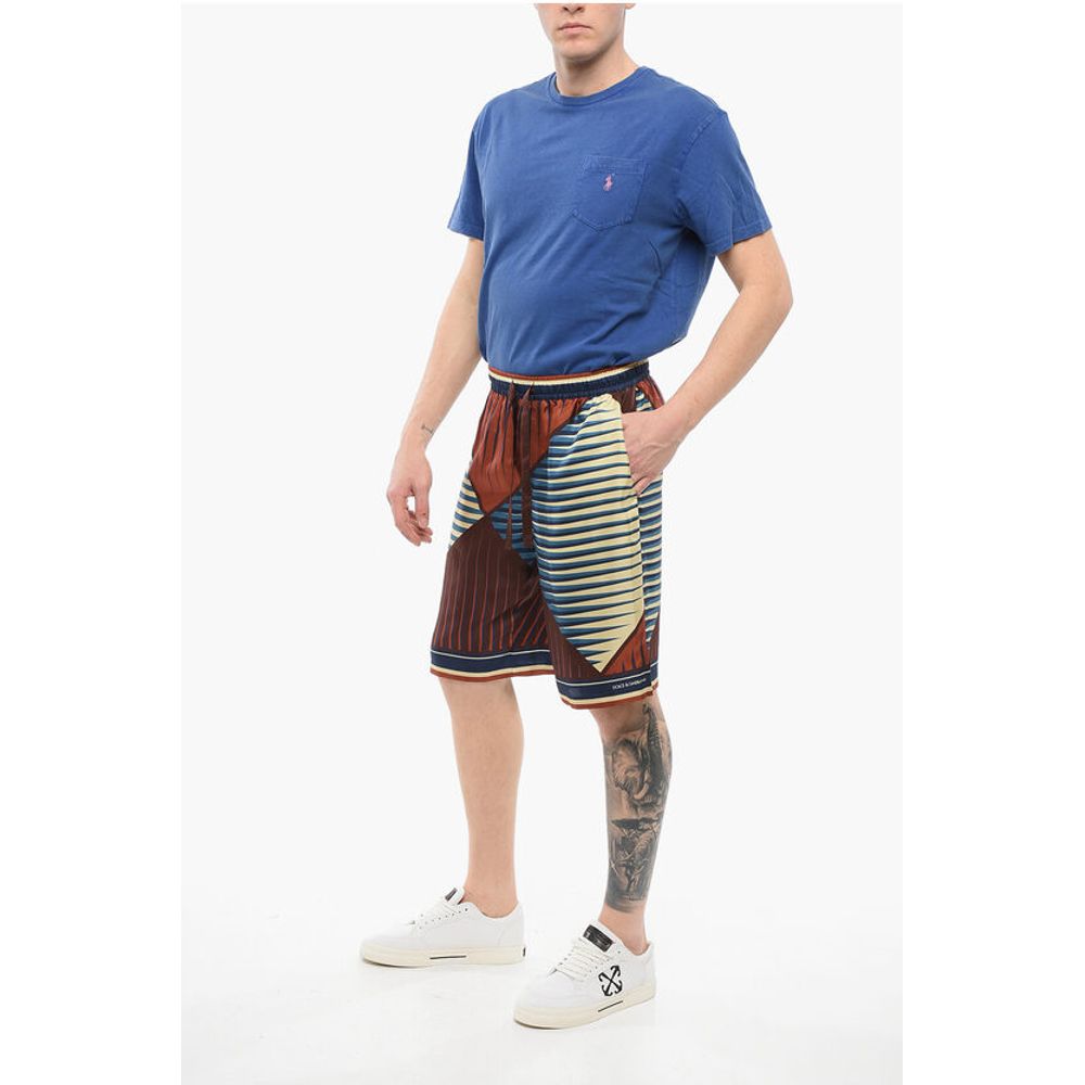 Dolce & Gabbana Geometrisch gemusterte Seidenshorts