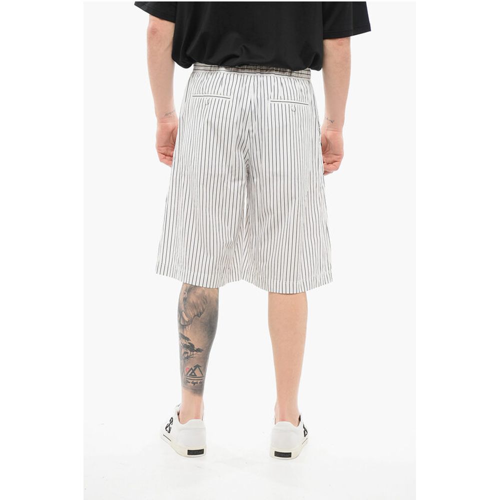 Dolce & Gabbana Nadelstreifen-Baumwollshorts mit Pailletten-Stickereien