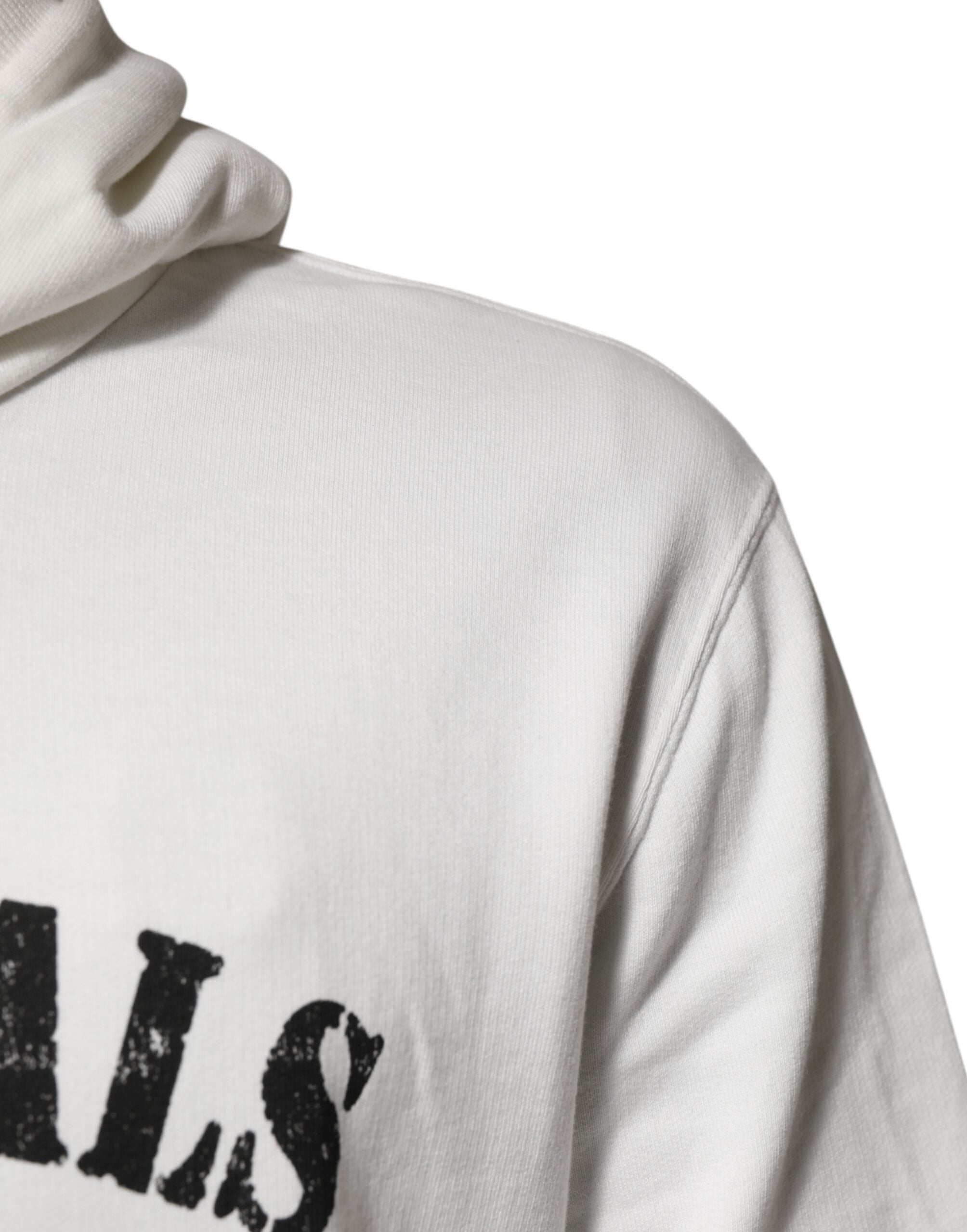 Dolce & Gabbana Weißer Kapuzenpullover aus Baumwolle DG ROYAL Print