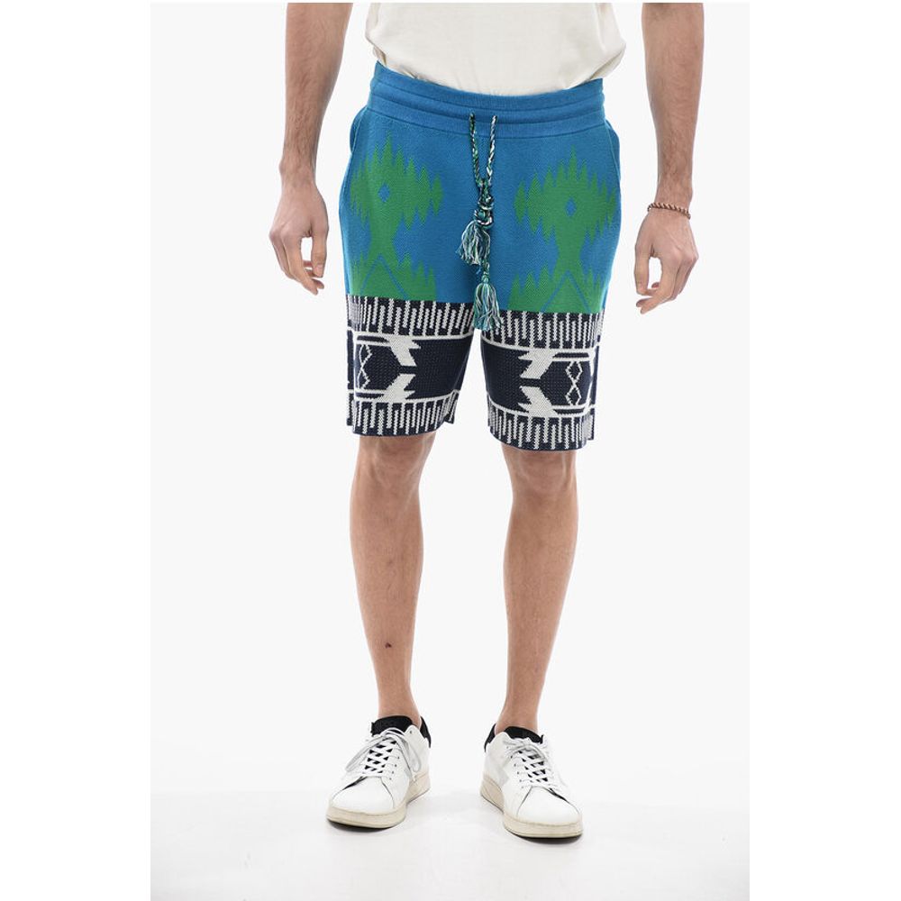 Alanui Piquet Cotton ICON Shorts mit geometrischem Motiv