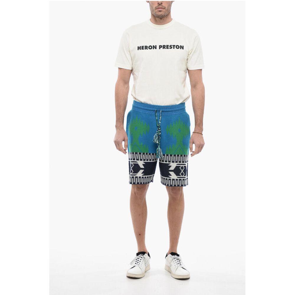 Alanui Piquet Cotton ICON Shorts mit geometrischem Motiv