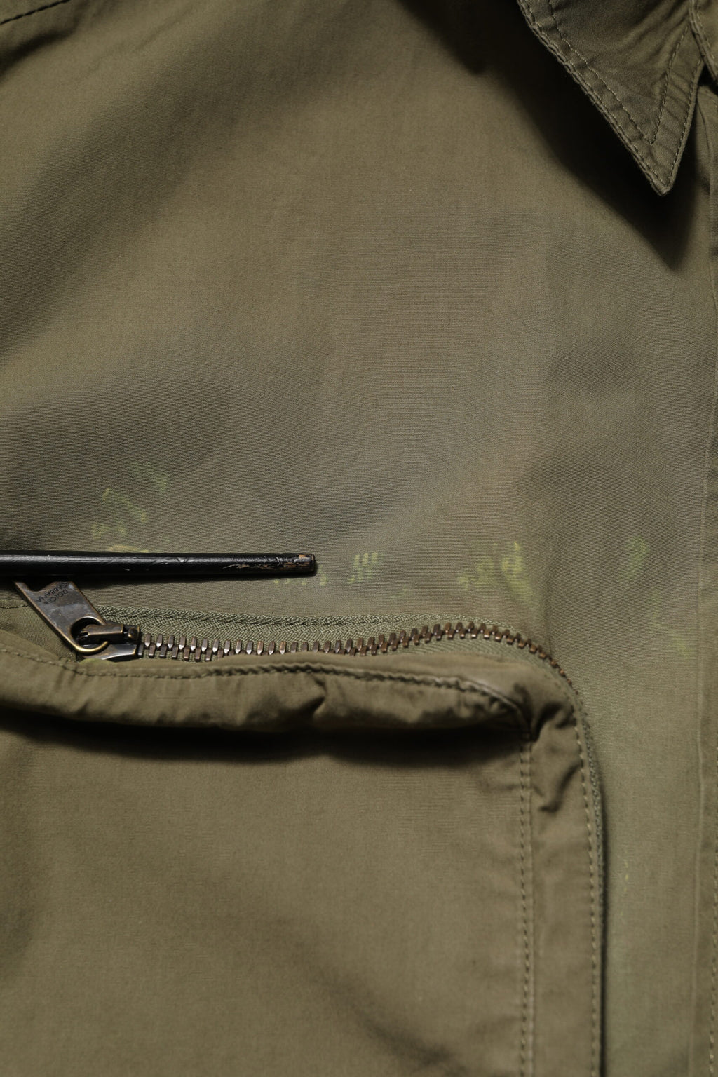 Dolce & Gabbana Armeegrünes Button Down Hemd mit langen Ärmeln