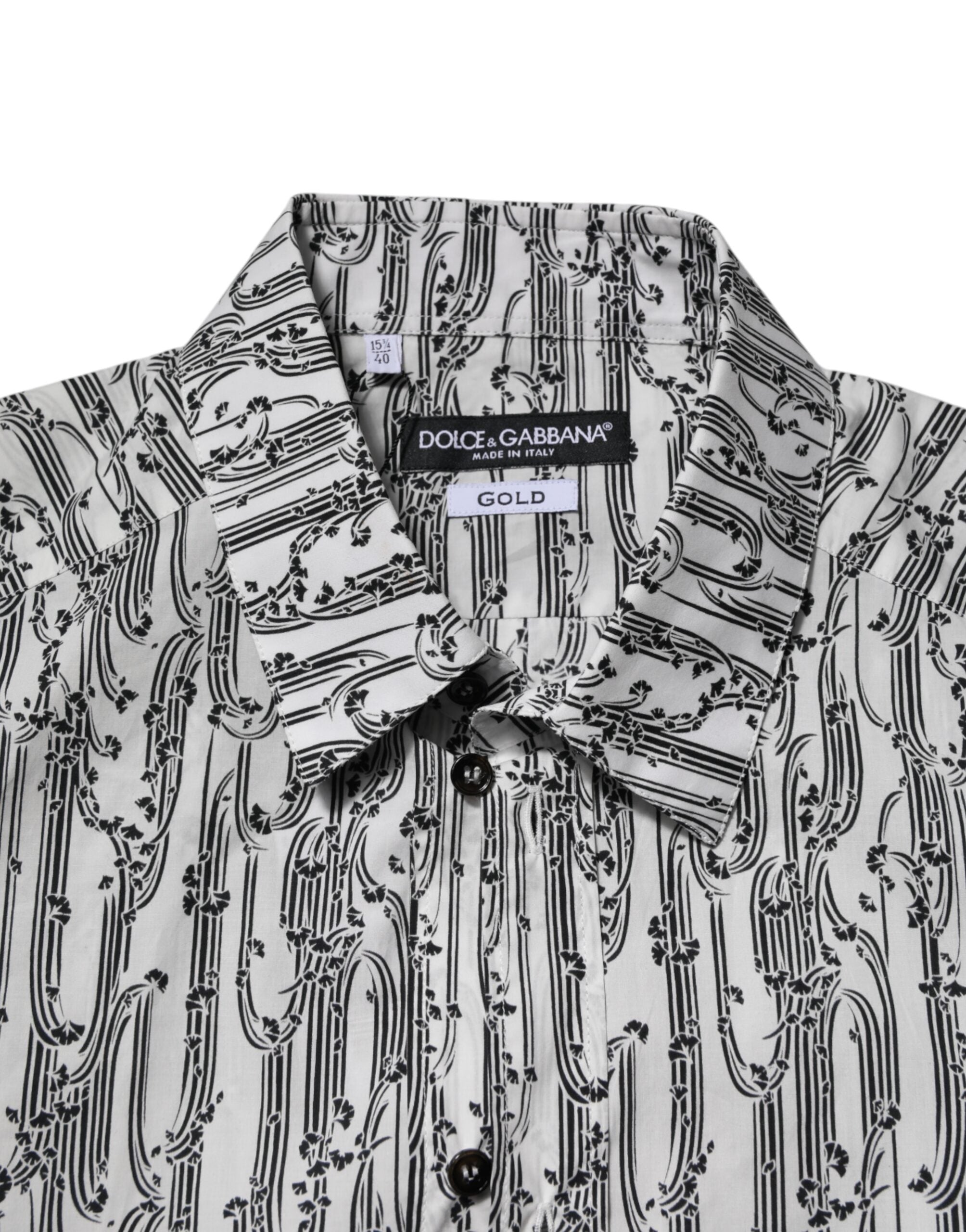 Dolce & Gabbana Weißes Hemd mit Blumendruck und lässigen langen Ärmeln