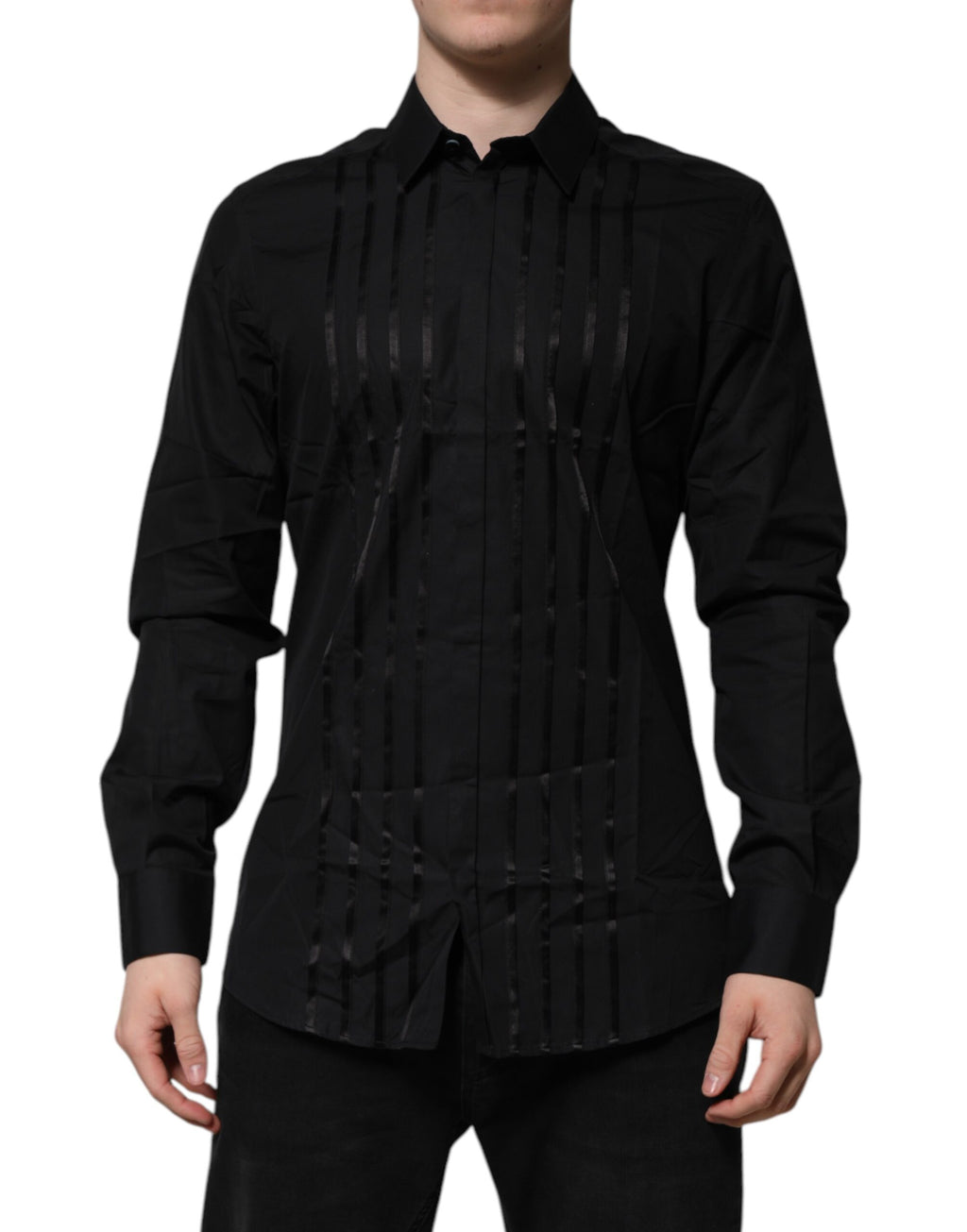 Dolce & Gabbana Schwarz GOLD Lange Ärmel Männer Formal Dress Shirt