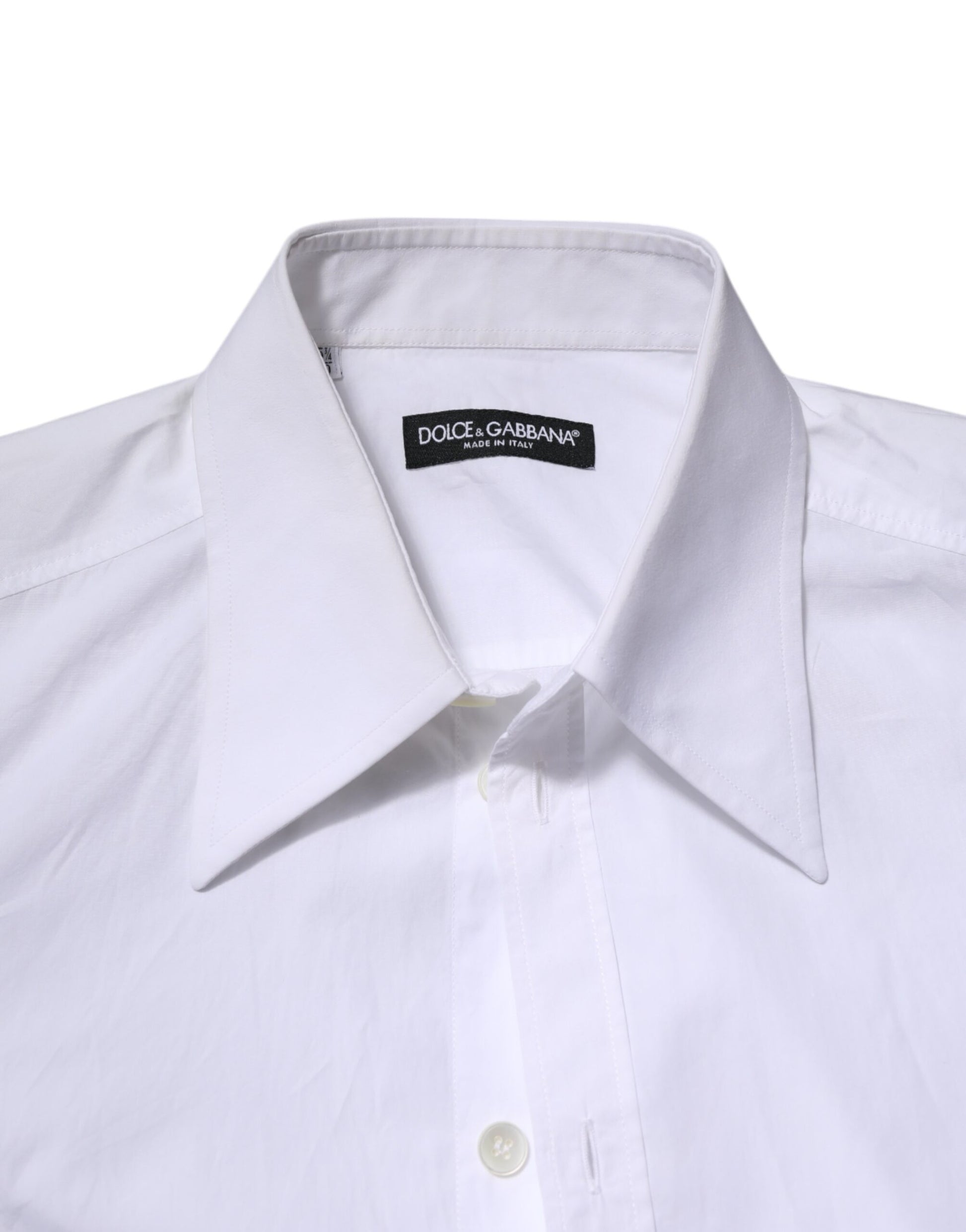 Dolce & Gabbana Weißes Baumwollhemd mit langen Ärmeln