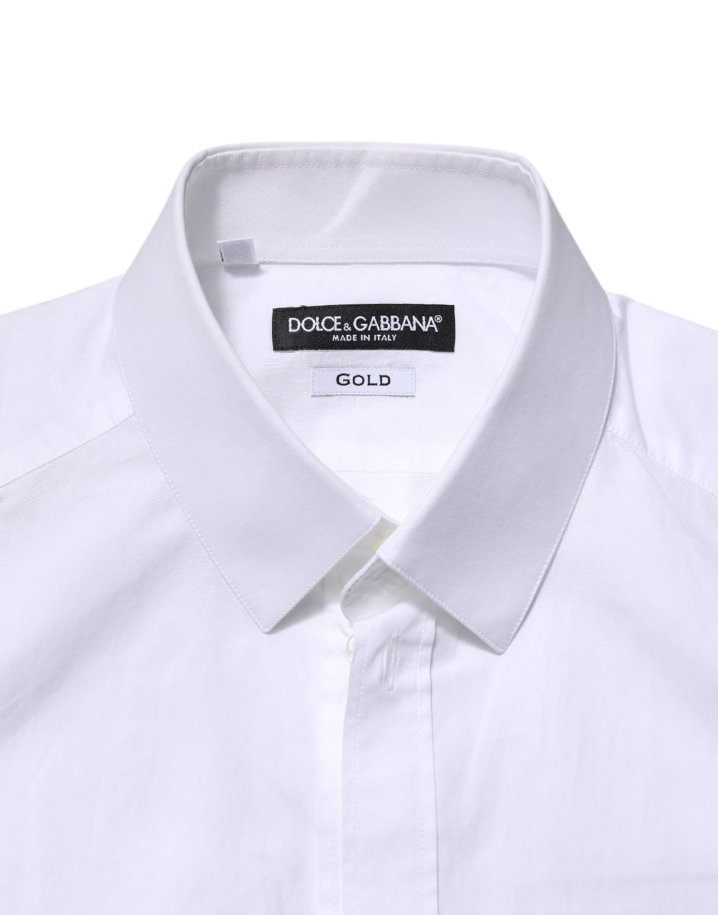 Dolce & Gabbana Weißes Baumwolle GOLD Langarm Herren Hemd