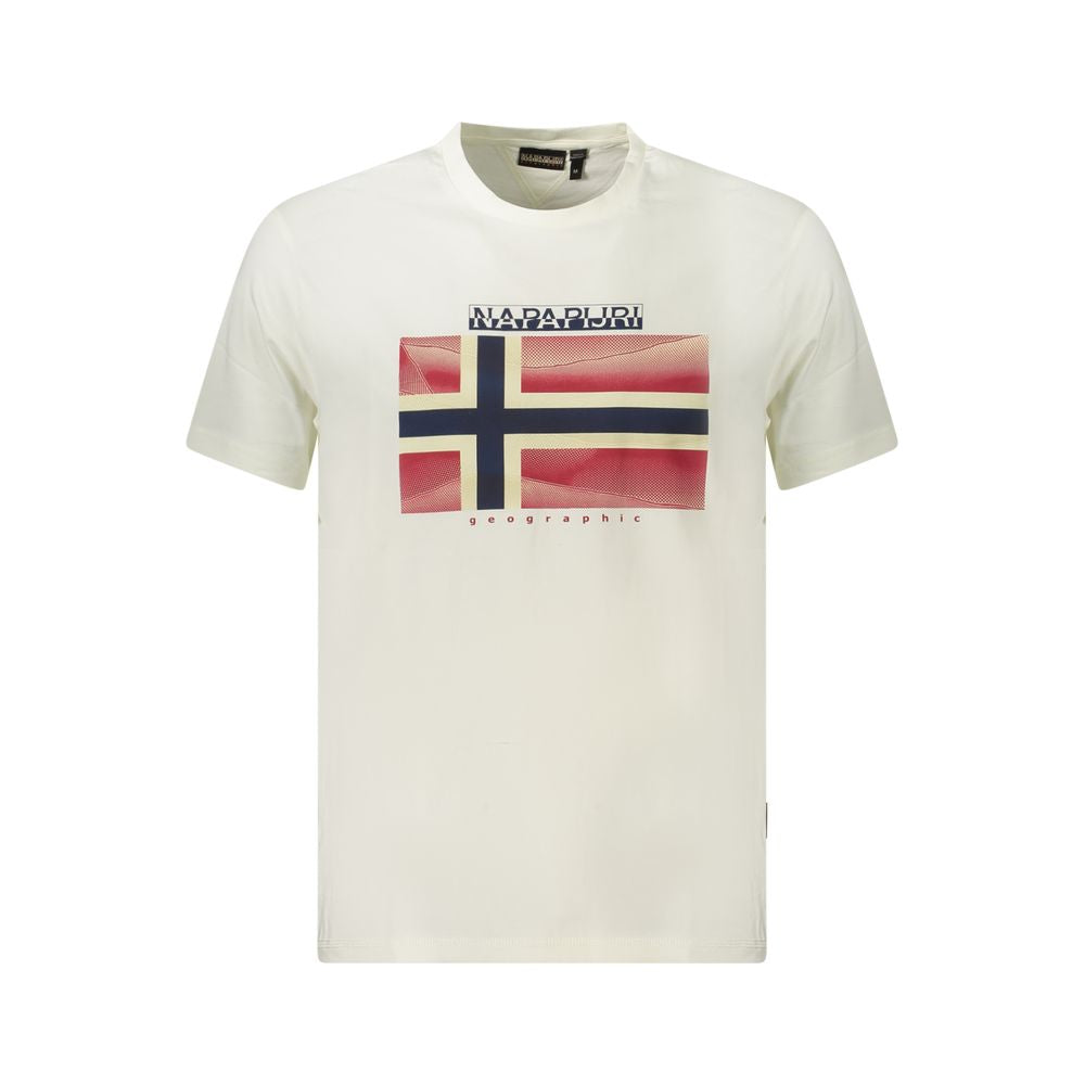 Napapijri Weißes Baumwolle Männer T-Shirt