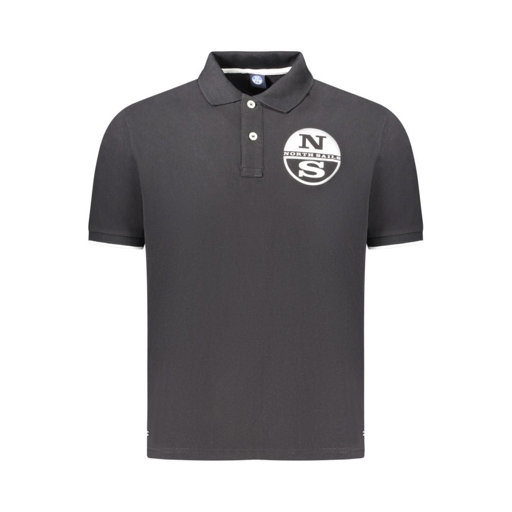 North Sails Schwarzes Baumwoll-Poloshirt für Männer
