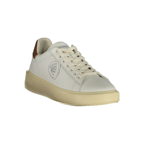 Blauer Weißes Leder Herren Sneaker