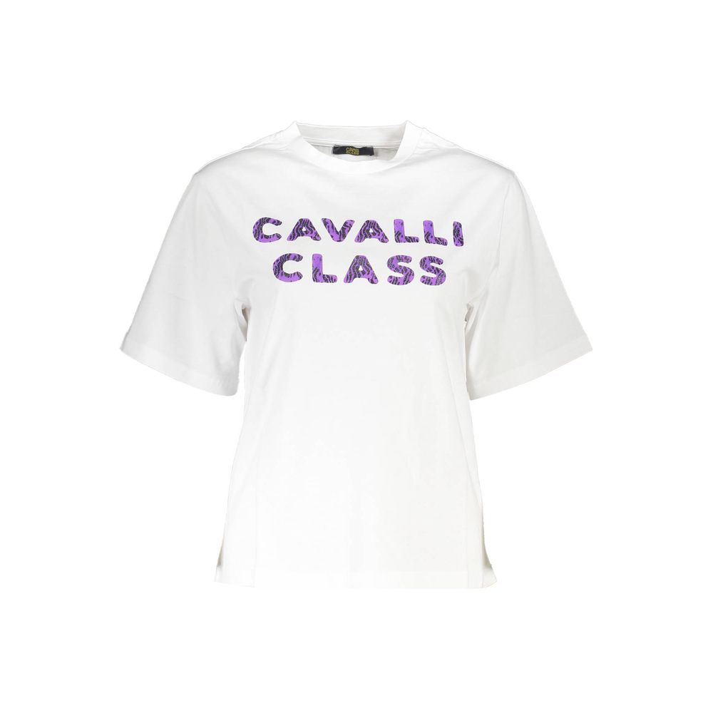 Cavalli Class Weißes T-Shirt aus Baumwolle für Frauen