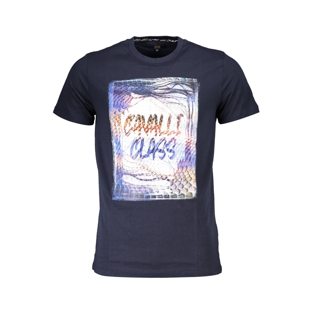 Cavalli Class Blau Baumwolle Männer T-Shirt