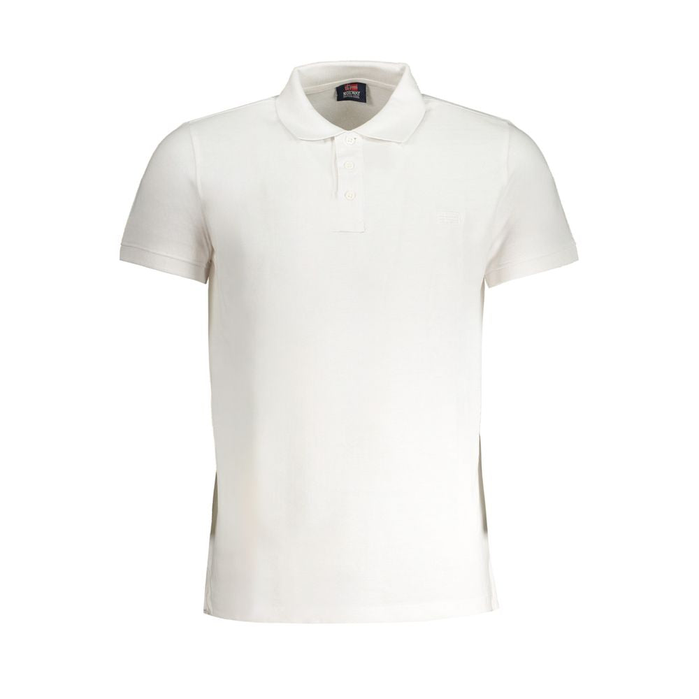Norway 1963 Weißes Baumwoll-Poloshirt