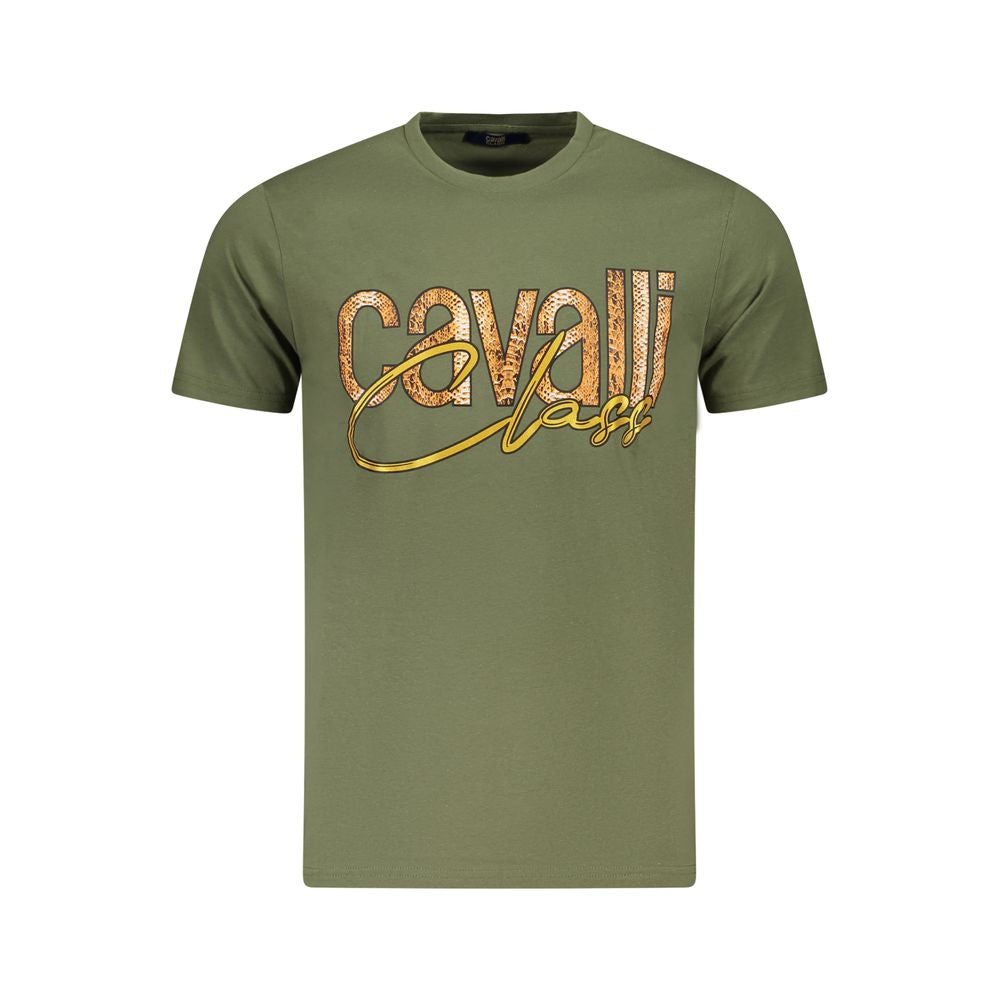 Cavalli Class Grünes Baumwolle Männer T-Shirt