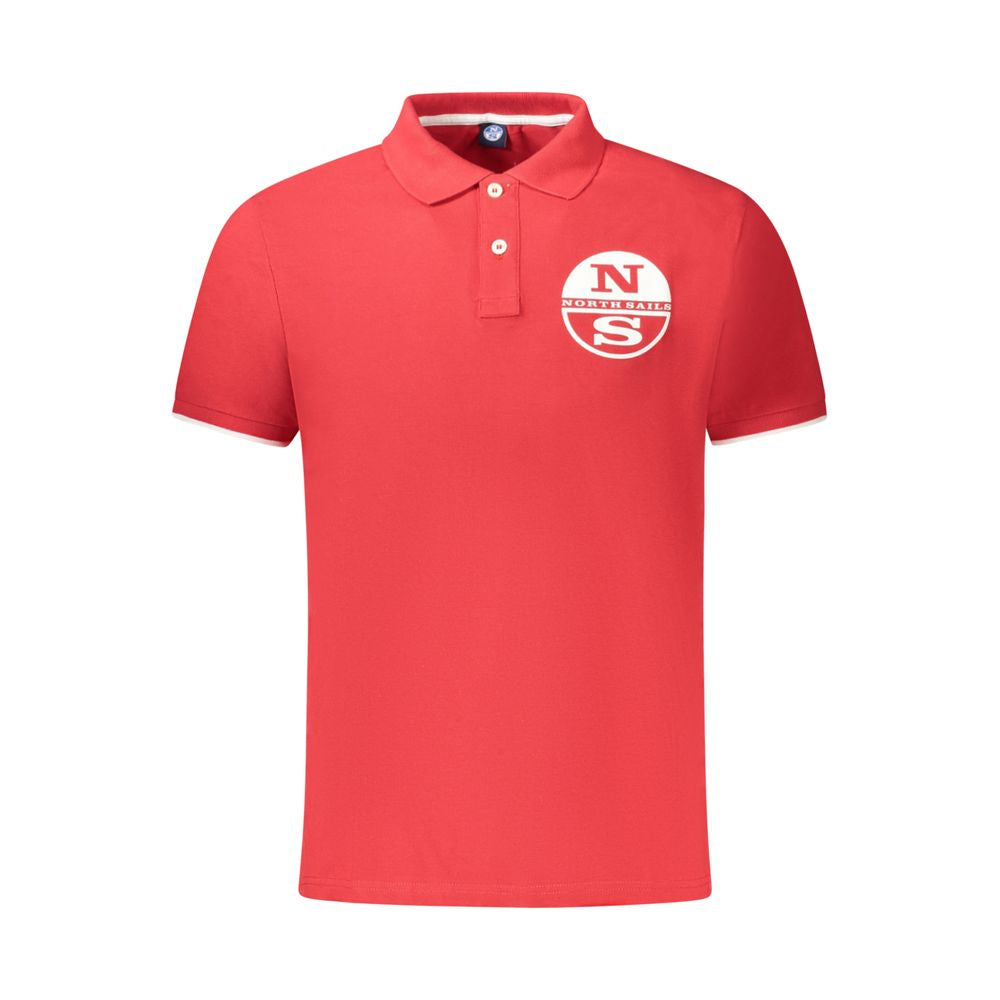 North Sails Rotes Baumwoll-Poloshirt für Männer