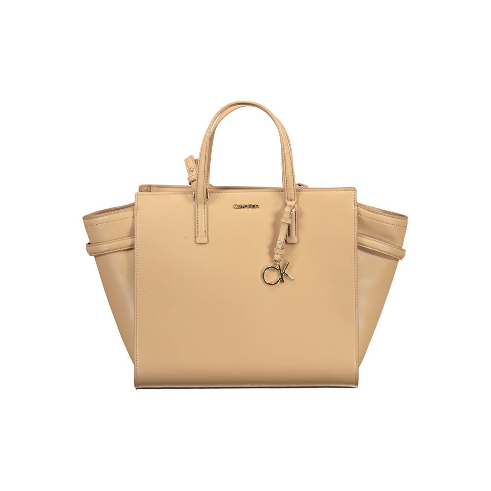 Calvin Klein Beige Polyester Frauen Handtasche