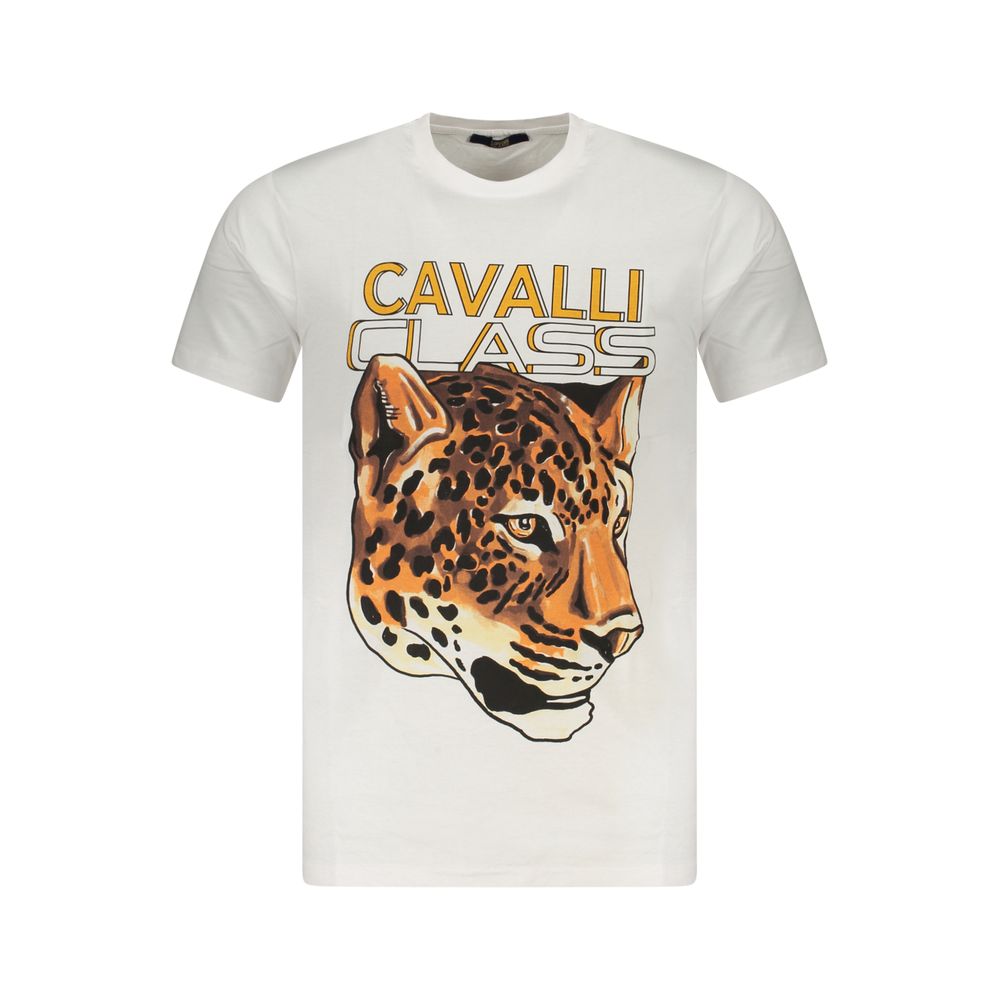 Cavalli Class Weißes Baumwolle Männer T-Shirt