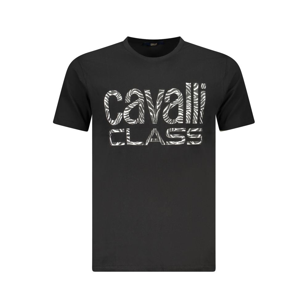 Cavalli Class Schwarzes Baumwolle Männer T-Shirt