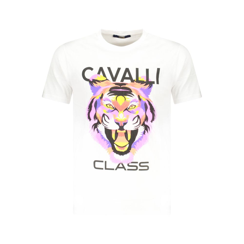 Cavalli Class Weißes Baumwolle Männer T-Shirt