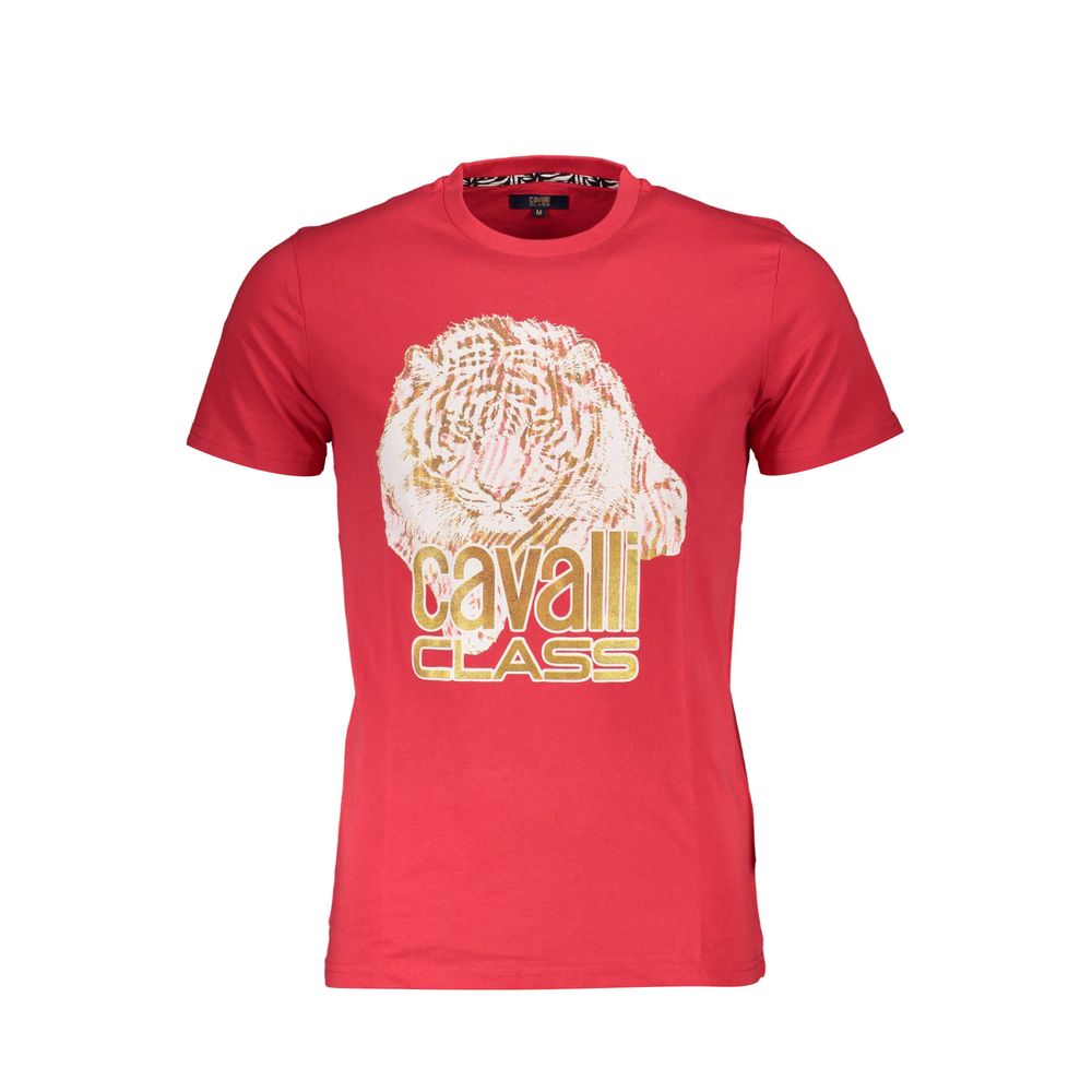 Cavalli Class Rotes Baumwolle Männer TShirt