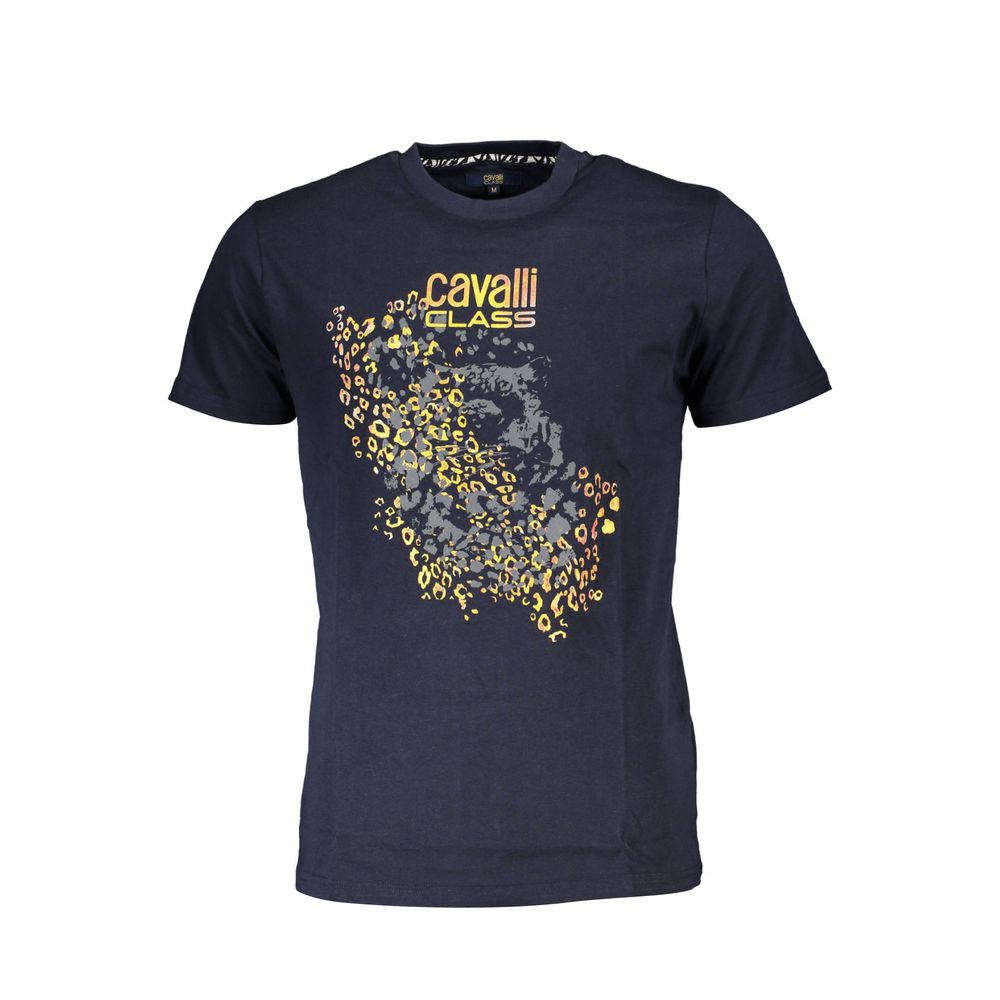 Cavalli Class Blau Baumwolle Männer T-Shirt