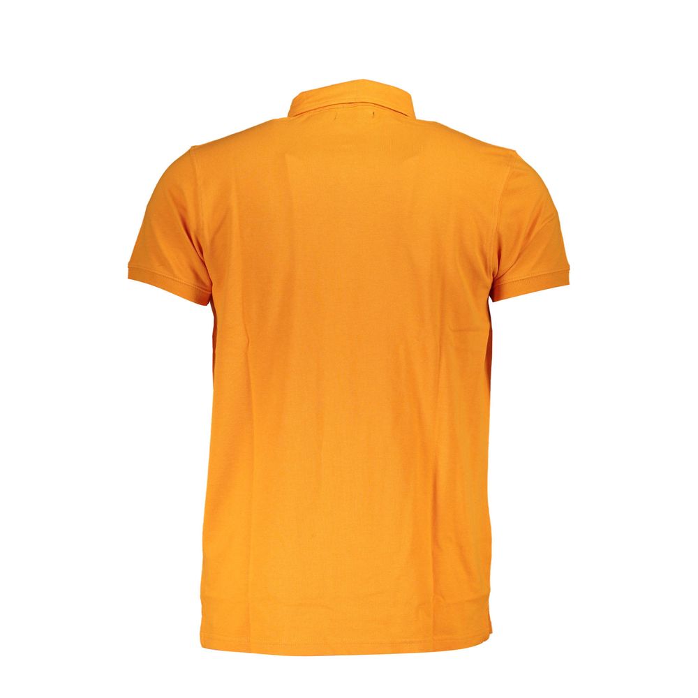 Cavalli Class Orangefarbenes Baumwoll-Poloshirt für Männer