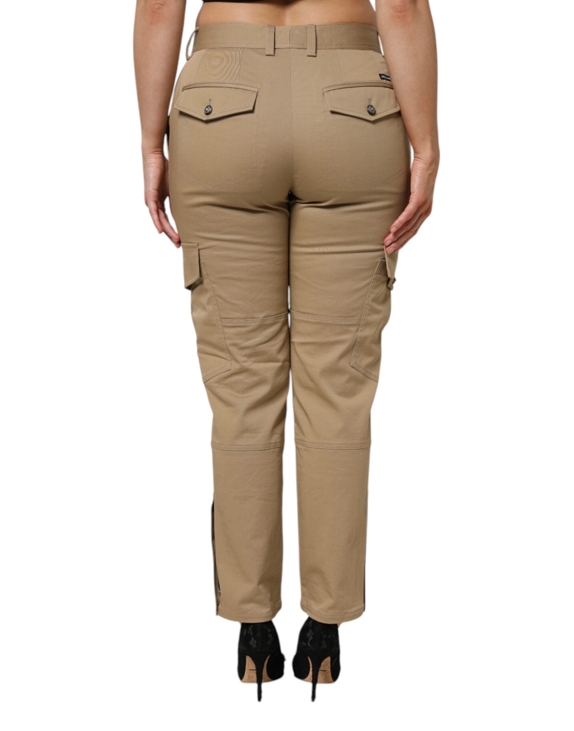Dolce & Gabbana Braune Baumwoll-Cargo-Tapered-Hose