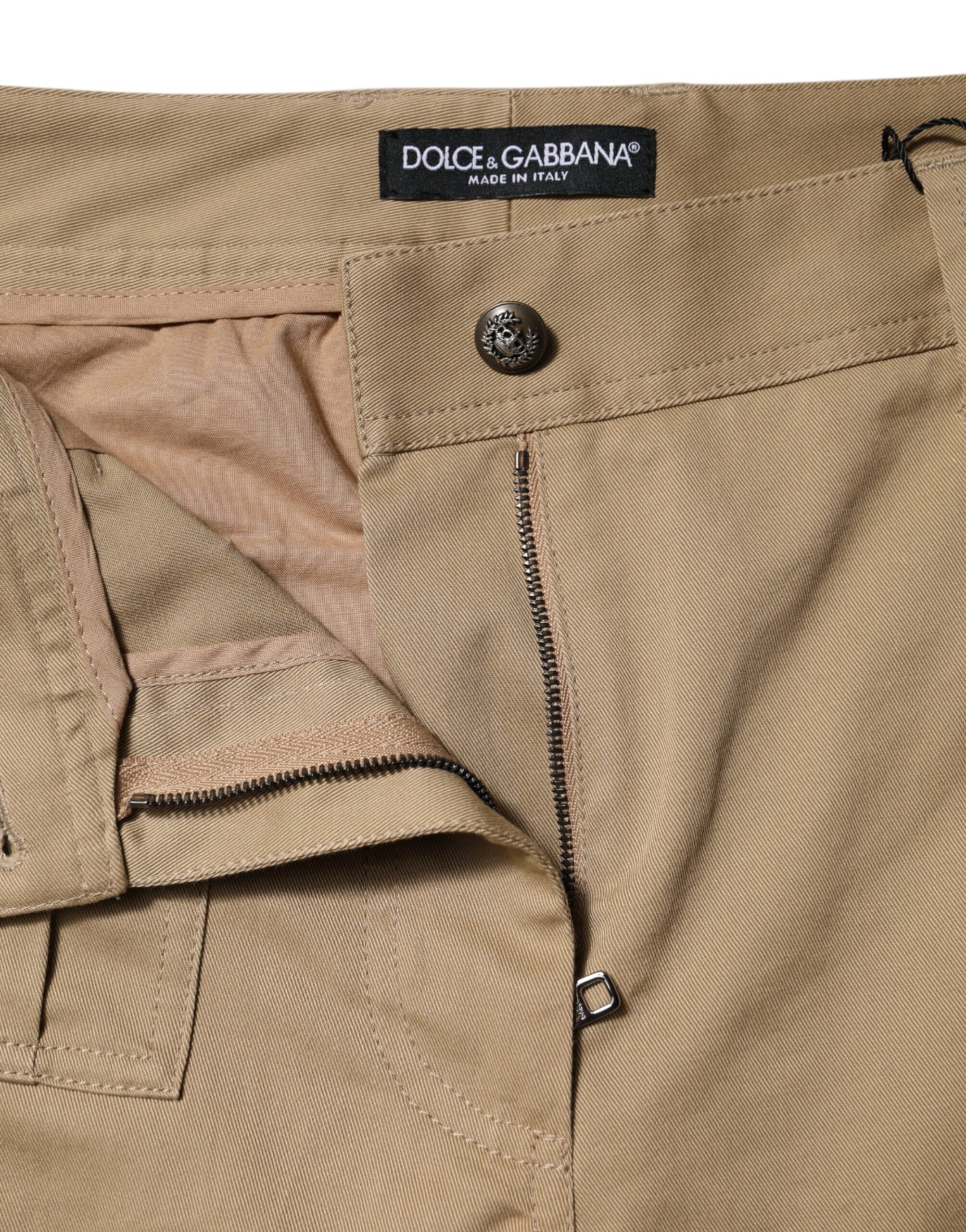 Dolce & Gabbana Braune Baumwoll-Cargo-Tapered-Hose