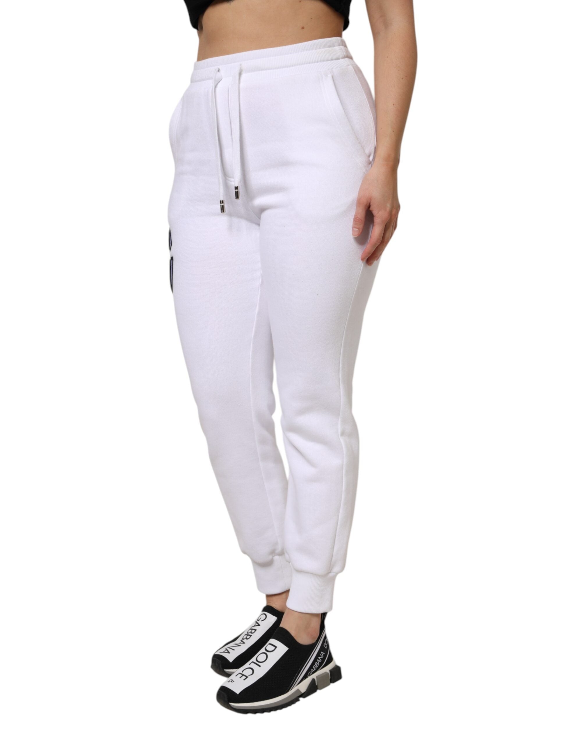 Dolce & Gabbana Weiße Baumwoll-Stretch-Jogger-Sweatpants Hose