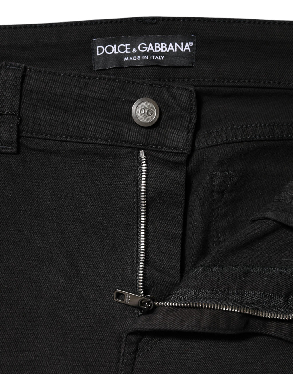 Dolce & Gabbana Schwarze Denim-Jeans mit mittlerer Taille aus Baumwolle