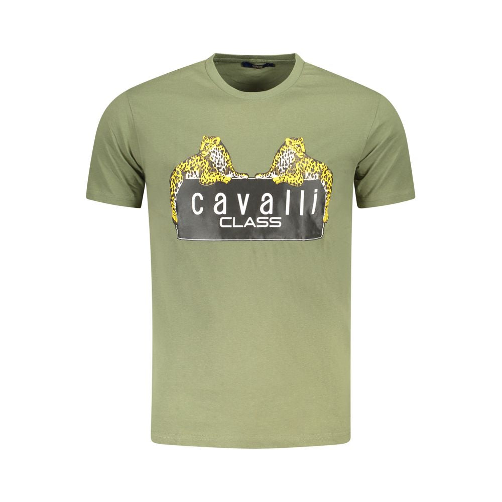 Cavalli Class Grünes Baumwolle Männer T-Shirt