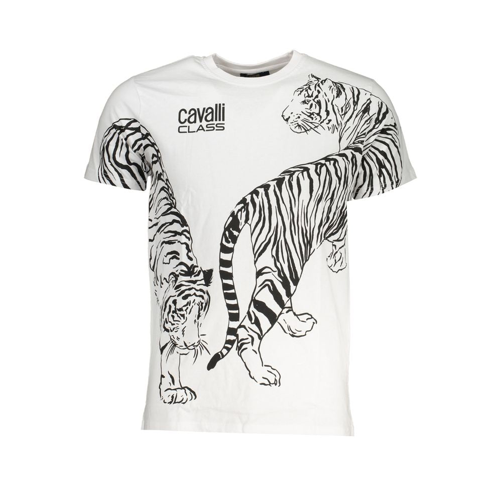 Cavalli Class T-Shirt aus weißer Baumwolle