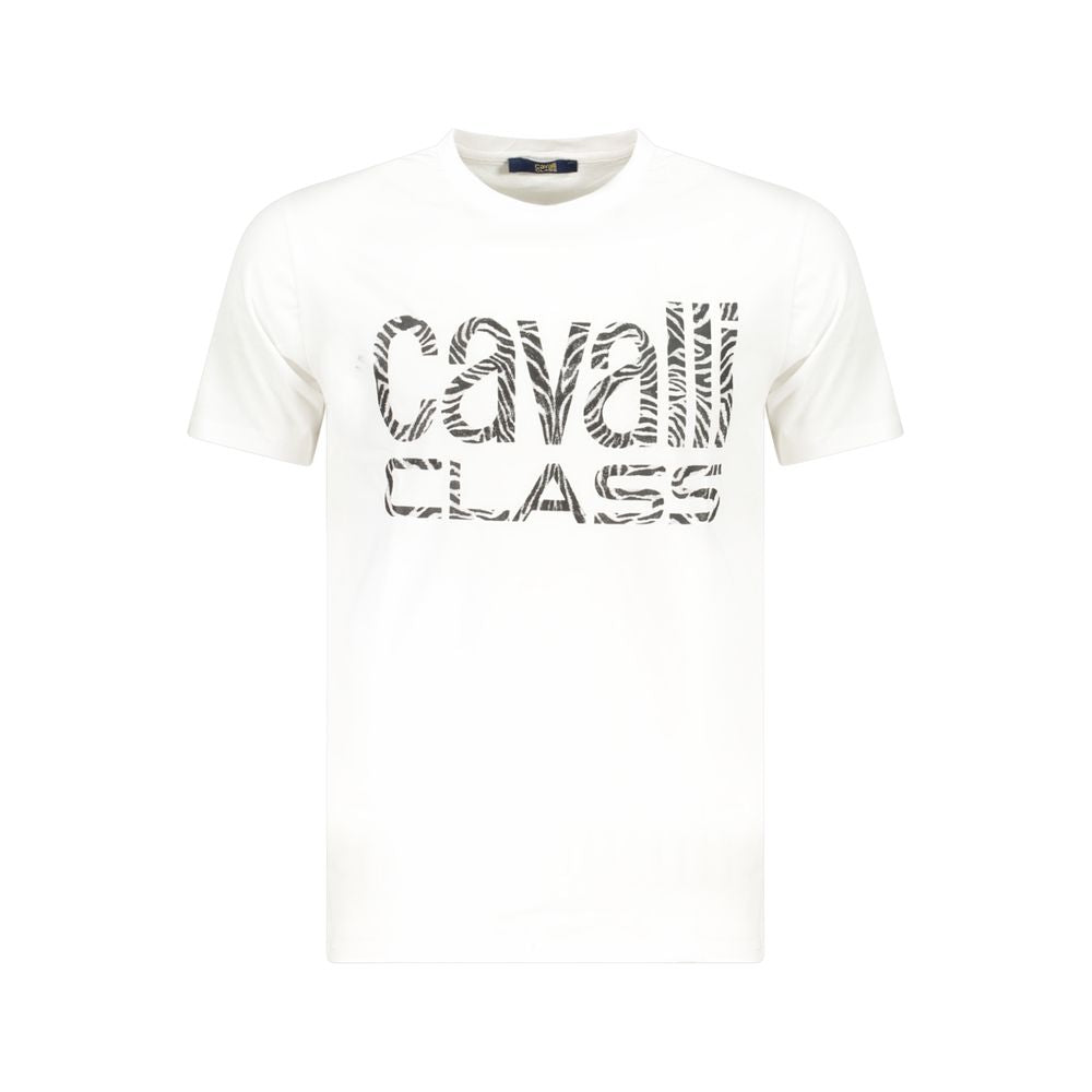 Cavalli Class Weißes Baumwolle Männer T-Shirt