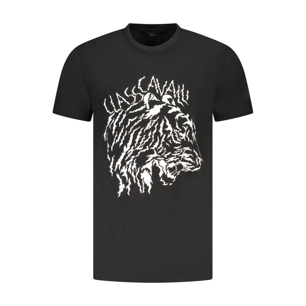 Cavalli Class Schwarzes Baumwolle Männer T-Shirt