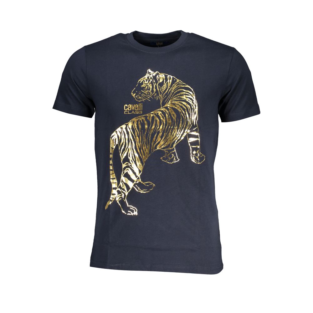 Cavalli Class T-Shirt aus blauer Baumwolle