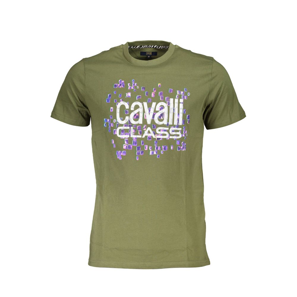 Cavalli Class Grünes Baumwolle Männer T-Shirt